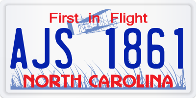 NC license plate AJS1861