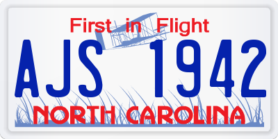 NC license plate AJS1942