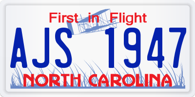 NC license plate AJS1947