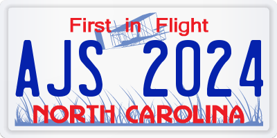 NC license plate AJS2024