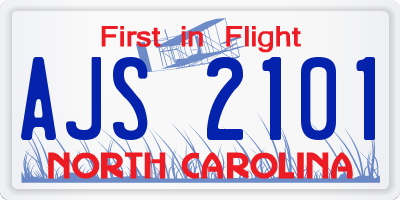 NC license plate AJS2101