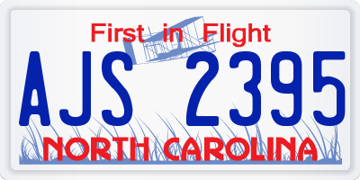 NC license plate AJS2395