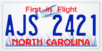 NC license plate AJS2421