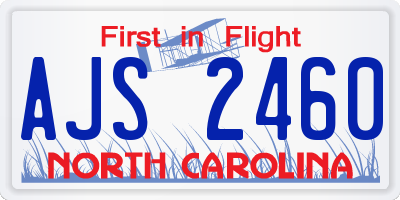 NC license plate AJS2460