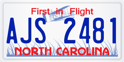 NC license plate AJS2481