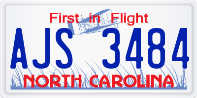 NC license plate AJS3484