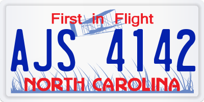 NC license plate AJS4142
