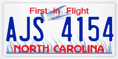 NC license plate AJS4154