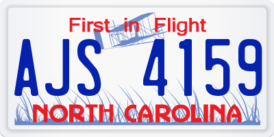 NC license plate AJS4159