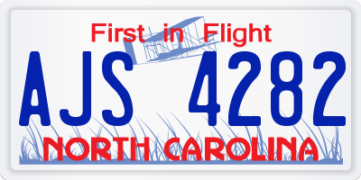 NC license plate AJS4282