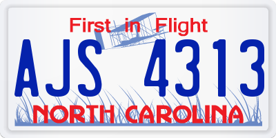 NC license plate AJS4313