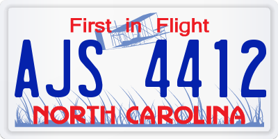 NC license plate AJS4412