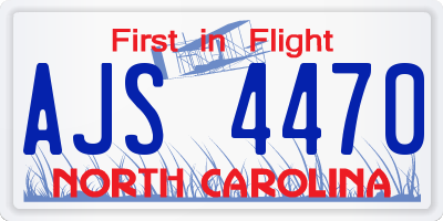 NC license plate AJS4470