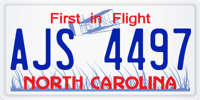NC license plate AJS4497