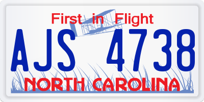 NC license plate AJS4738