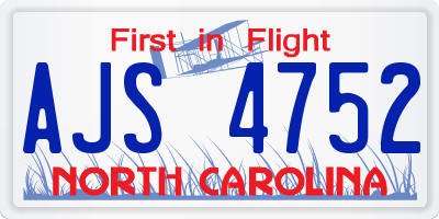 NC license plate AJS4752