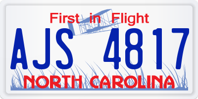 NC license plate AJS4817