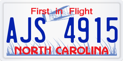 NC license plate AJS4915