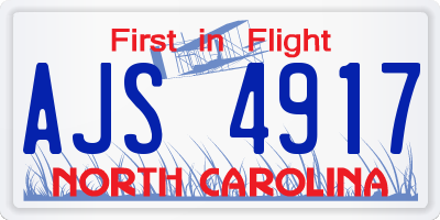 NC license plate AJS4917