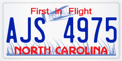 NC license plate AJS4975