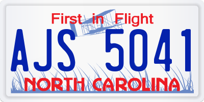 NC license plate AJS5041
