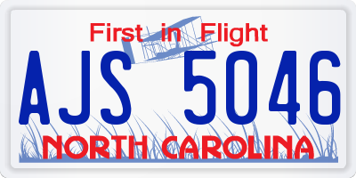 NC license plate AJS5046