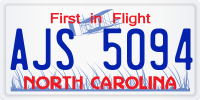 NC license plate AJS5094