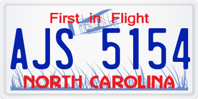 NC license plate AJS5154