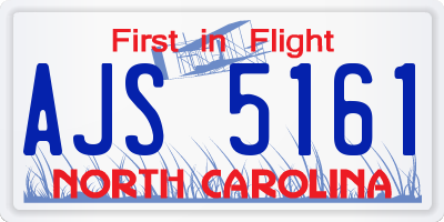 NC license plate AJS5161