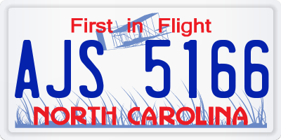 NC license plate AJS5166