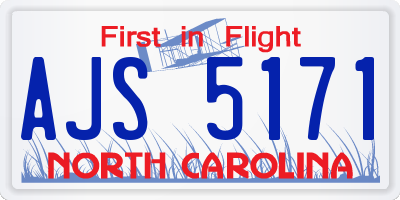 NC license plate AJS5171