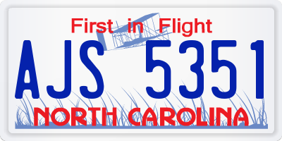 NC license plate AJS5351