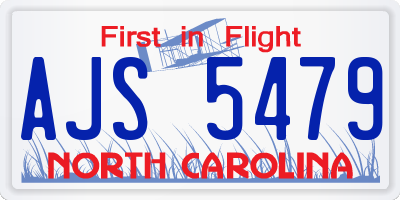 NC license plate AJS5479