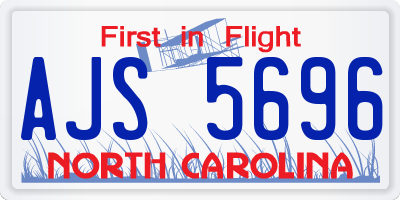 NC license plate AJS5696