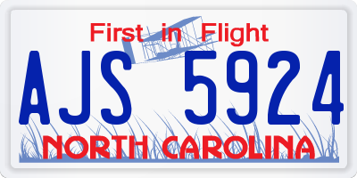 NC license plate AJS5924