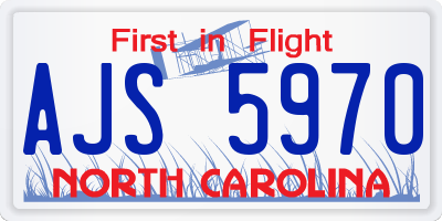 NC license plate AJS5970