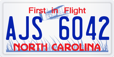 NC license plate AJS6042
