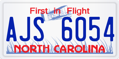 NC license plate AJS6054