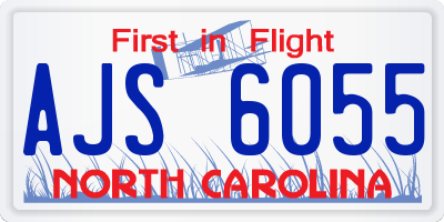 NC license plate AJS6055