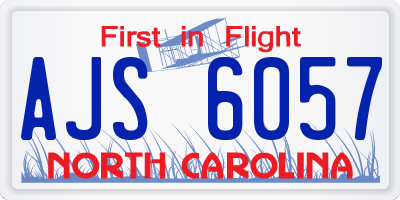 NC license plate AJS6057