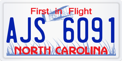 NC license plate AJS6091