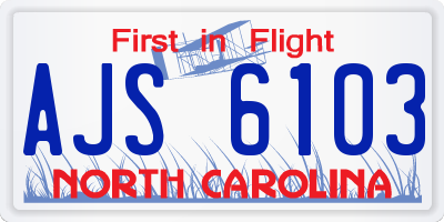 NC license plate AJS6103