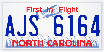 NC license plate AJS6164