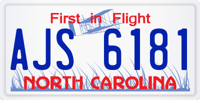 NC license plate AJS6181