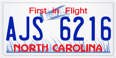 NC license plate AJS6216