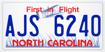NC license plate AJS6240
