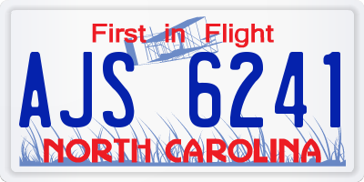 NC license plate AJS6241