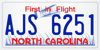 NC license plate AJS6251