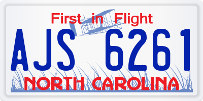 NC license plate AJS6261