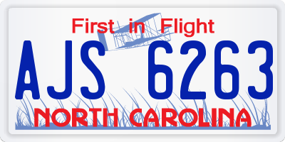 NC license plate AJS6263